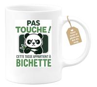 quotedazur Café-Croissant - Mug Personnalisé Pas Touche, Cette Tasse Est Réservée À Bichette, Cadeau Parfait Pour Noël Une Personne Chère Et Spéciale - Blanc/Céramique