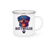 quotedazur Café-Croissant - Mug Personnalisé Rottweiler Tasse Robuste Essentielle Pour Amoureux De Chiens Fidèles Cadeau Noël Amateur Chien À - Blanc/Émaillé
