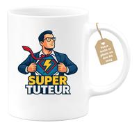 quotedazur Café-Croissant - Mug Personnalisé Super Tuteur Cadeau Pour Noël Enseignant Exceptionnel Avec Tasse - Blanc/Céramique