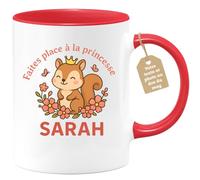 quotedazur Café-Croissant - Mug Personnalisé Tasse Cadeau Faites Place À La Princesse Prénom Noël - Rouge/Céramique