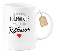 quotedazur Café-Croissant - Mug Personnalisé Tasse Cadeau Femme Noël Je Suis Une Formatrice Avec Option Râleuse - Blanc/Céramique