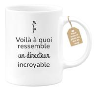 quotedazur Café-Croissant - Mug Personnalisé Tasse Cadeau Homme Noël Voilà À Quoi Ressemble Un Directeur Incroyable - Blanc/Céramique