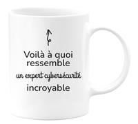 quotedazur Café-Croissant - Mug Personnalisé Tasse Cadeau Homme Noël Voilà À Quoi Ressemble Un Expert Cybersécurité Incroyable - Blanc/Céramique