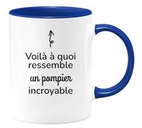 quotedazur Café-Croissant - Mug Personnalisé Tasse Cadeau Homme Noël Voilà À Quoi Ressemble Un Pompier Incroyable - Bleu/Céramique