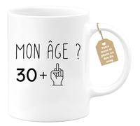 quotedazur Café-Croissant - Mug Personnalisé Tasse Cadeau Noël Anniversaire 31 Ans 1994 Mon Âge Doigt Honneur - Blanc/Céramique