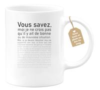quotedazur Café-Croissant - Mug Personnalisé Tasse Cadeau Noël Bonne Ou Mauvaise Situation - Blanc/Céramique