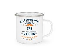 quotedazur Café-Croissant - Mug Personnalisé Tasse Cadeau Noël C'Est Compliqué D'Être Un Cpe Et D'Avoir Toujours Raison Mais Ça Va Je Gère - Blanc/Emaillé