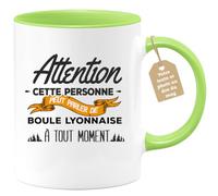 quotedazur Café-Croissant - Mug Personnalisé Tasse Cadeau Noël Cette Personne Peut Parler De Boule Lyonnaise À Tout Moment - Vert/Céramique