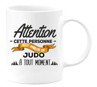 quotedazur Café-Croissant - Mug Personnalisé Tasse Cadeau Noël Cette Personne Peut Parler De Judo À Tout Moment - Blanc/Céramique