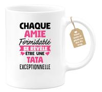 quotedazur Café-Croissant - Mug Personnalisé Tasse Cadeau Noël Chaque Amie Formidable Se Révèle Être Une Tata Exceptionnelle - Blanc/Céramique