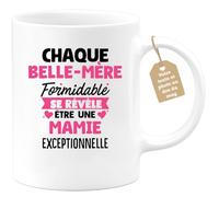 quotedazur Café-Croissant - Mug Personnalisé Tasse Cadeau Noël Chaque Belle-Mère Formidable Se Révèle Être Une Mamie Exceptionnelle - Blanc/Céramique