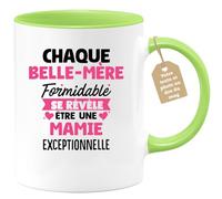 quotedazur Café-Croissant - Mug Personnalisé Tasse Cadeau Noël Chaque Belle-Mère Formidable Se Révèle Être Une Mamie Exceptionnelle - Vert/Céramique