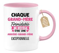 quotedazur Café-Croissant - Mug Personnalisé Tasse Cadeau Noël Chaque Grand-Mère Formidable Se Révèle Être Une Arrière- Grand-Mère Exceptionnelle - Rose/Céramique