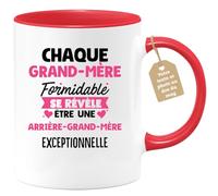 quotedazur Café-Croissant - Mug Personnalisé Tasse Cadeau Noël Chaque Grand-Mère Formidable Se Révèle Être Une Arrière- Grand-Mère Exceptionnelle - Rouge/Céramique