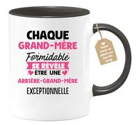 quotedazur Café-Croissant - Mug Personnalisé Tasse Cadeau Noël Chaque Grand-Mère Formidable Se Révèle Être Une Arrière- Grand-Mère Exceptionnelle - Noir/Céramique