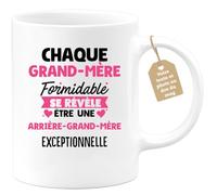 quotedazur Café-Croissant - Mug Personnalisé Tasse Cadeau Noël Chaque Grand-Mère Formidable Se Révèle Être Une Arrière- Grand-Mère Exceptionnelle - Blanc/Céramique