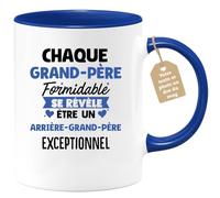quotedazur Café-Croissant - Mug Personnalisé Tasse Cadeau Noël Chaque Grand-Père Formidable Se Révèle Être Un Arrière- Grand-Père Exceptionnel - Bleu/Céramique