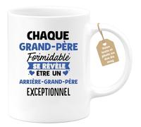 quotedazur Café-Croissant - Mug Personnalisé Tasse Cadeau Noël Chaque Grand-Père Formidable Se Révèle Être Un Arrière- Grand-Père Exceptionnel - Blanc/Céramique