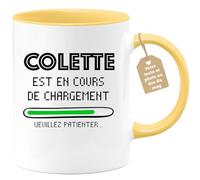 quotedazur Café-Croissant - Mug Personnalisé Tasse Cadeau Noël Colette Est En Cours De Chargement Veuillez Patienter - Jaune/Céramique