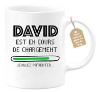 quotedazur Café-Croissant - Mug Personnalisé Tasse Cadeau Noël David Est En Cours De Chargement Veuillez Patienter - Blanc/Céramique