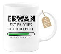quotedazur Café-Croissant - Mug Personnalisé Tasse Cadeau Noël Erwan Est En Cours De Chargement Veuillez Patienter - Blanc/Céramique
