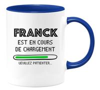 quotedazur Café-Croissant - Mug Personnalisé Tasse Cadeau Noël Franck Est En Cours De Chargement Veuillez Patienter - Bleu/Céramique
