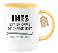 quotedazur Café-Croissant - Mug Personnalisé Tasse Cadeau Noël Ines Est En Cours De Chargement Veuillez Patienter - Jaune/Céramique