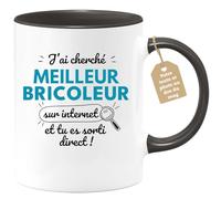 quotedazur Café-Croissant - Mug Personnalisé Tasse Cadeau Noël J'Ai Cherché Meilleur Bricoleur Sur Internet Tu Es Sortie Direct - Noir/Céramique