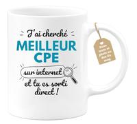 quotedazur Café-Croissant - Mug Personnalisé Tasse Cadeau Noël J'Ai Cherché Meilleur Cpe Sur Internet Tu Es Sortie Direct - Blanc/Céramique