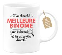 quotedazur Café-Croissant - Mug Personnalisé Tasse Cadeau Noël J'Ai Cherché Meilleure Binôme Sur Internet Tu Es Sortie Direct - Blanc/Céramique