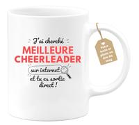 quotedazur Café-Croissant - Mug Personnalisé Tasse Cadeau Noël J'Ai Cherché Meilleure Cheerleader Sur Internet Tu Es Sortie Direct - Blanc/Céramique