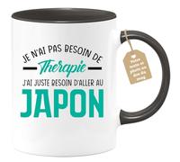 quotedazur Café-Croissant - Mug Personnalisé Tasse Cadeau Noël Je N'Ai Pas Besoin De Thérapie J'Ai Juste Besoin D'Aller Au Japon - Noir/Céramique