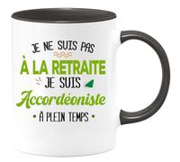 quotedazur Café-Croissant - Mug Personnalisé Tasse Cadeau Noël Je Ne Suis Pas A La Retraite Je Suis Accordéoniste - Noir/Céramique