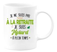 quotedazur Café-Croissant - Mug Personnalisé Tasse Cadeau Noël Je Ne Suis Pas A La Retraite Je Suis Motard - Blanc/Céramique
