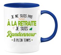 quotedazur Café-Croissant - Mug Personnalisé Tasse Cadeau Noël Je Ne Suis Pas A La Retraite Je Suis Randonneur - Bleu/Céramique