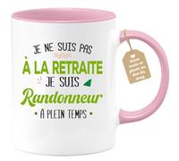 quotedazur Café-Croissant - Mug Personnalisé Tasse Cadeau Noël Je Ne Suis Pas A La Retraite Je Suis Randonneur - Rose/Céramique