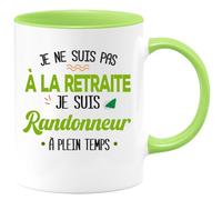 quotedazur Café-Croissant - Mug Personnalisé Tasse Cadeau Noël Je Ne Suis Pas A La Retraite Je Suis Randonneur - Vert/Céramique