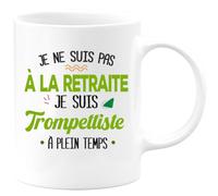 quotedazur Café-Croissant - Mug Personnalisé Tasse Cadeau Noël Je Ne Suis Pas A La Retraite Je Suis Trompettiste - Blanc/Céramique