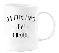 quotedazur Café-Croissant - Mug Personnalisé Tasse Cadeau Noël Je Peux Pas J'Ai Cirque - Blanc/Céramique