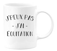 quotedazur Café-Croissant - Mug Personnalisé Tasse Cadeau Noël Je Peux Pas J'Ai Equitation - Blanc/Céramique