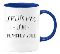quotedazur Café-Croissant - Mug Personnalisé Tasse Cadeau Noël Je Peux Pas J'Ai Planche A Voile - Bleu/Céramique
