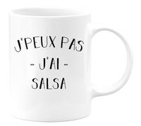 quotedazur Café-Croissant - Mug Personnalisé Tasse Cadeau Noël Je Peux Pas J'Ai Salsa - Blanc/Céramique