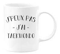 quotedazur Café-Croissant - Mug Personnalisé Tasse Cadeau Noël Je Peux Pas J'Ai Taekwondo - Blanc/Céramique