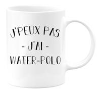 quotedazur Café-Croissant - Mug Personnalisé Tasse Cadeau Noël Je Peux Pas J'Ai Water Polo - Blanc/Céramique