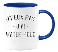 quotedazur Café-Croissant - Mug Personnalisé Tasse Cadeau Noël Je Peux Pas J'Ai Water Polo - Bleu/Céramique