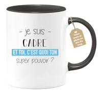 quotedazur Café-Croissant - Mug Personnalisé Tasse Cadeau Noël Je Suis Cadre Et Toi C'Est Quoi Ton Super Pouvoir - Noir/Céramique