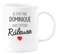 quotedazur Café-Croissant - Mug Personnalisé Tasse Cadeau Noël Je Suis Une Dominique Avec Option Râleuse - Blanc/Céramique