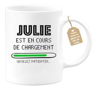 quotedazur Café-Croissant - Mug Personnalisé Tasse Cadeau Noël Julie Est En Cours De Chargement Veuillez Patienter - Blanc/Céramique