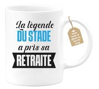 quotedazur Café-Croissant - Mug Personnalisé Tasse Cadeau Noël La Légende Du Stade A Pris Sa Retraite - Blanc/Céramique