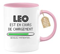 quotedazur Café-Croissant - Mug Personnalisé Tasse Cadeau Noël Leo Est En Cours De Chargement Veuillez Patienter - Rose/Céramique
